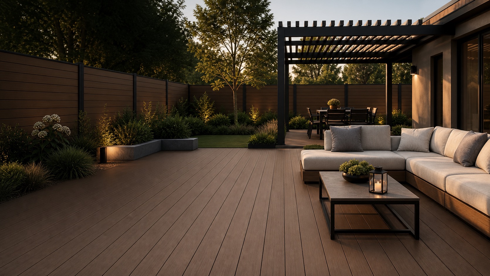 NEXTWOOD composite decking terrace with warm wood grain boards