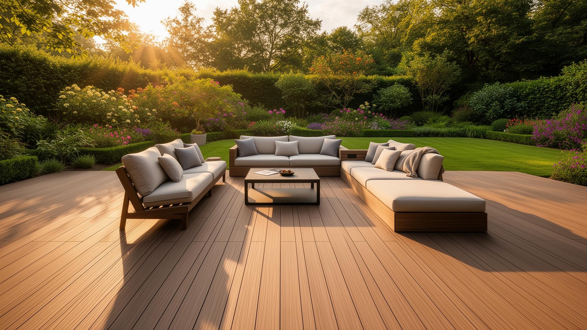 Premium NEXTWOOD outdoor decking in an architectural terrace setting