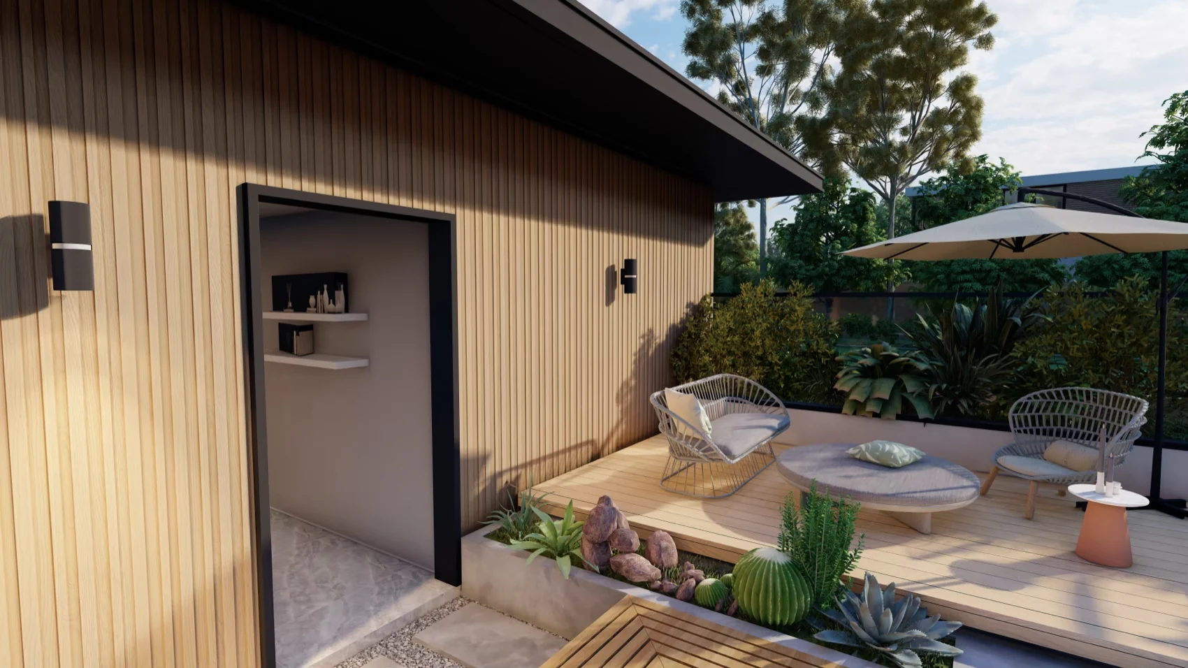 Regalboard cladding on a garden pavilion