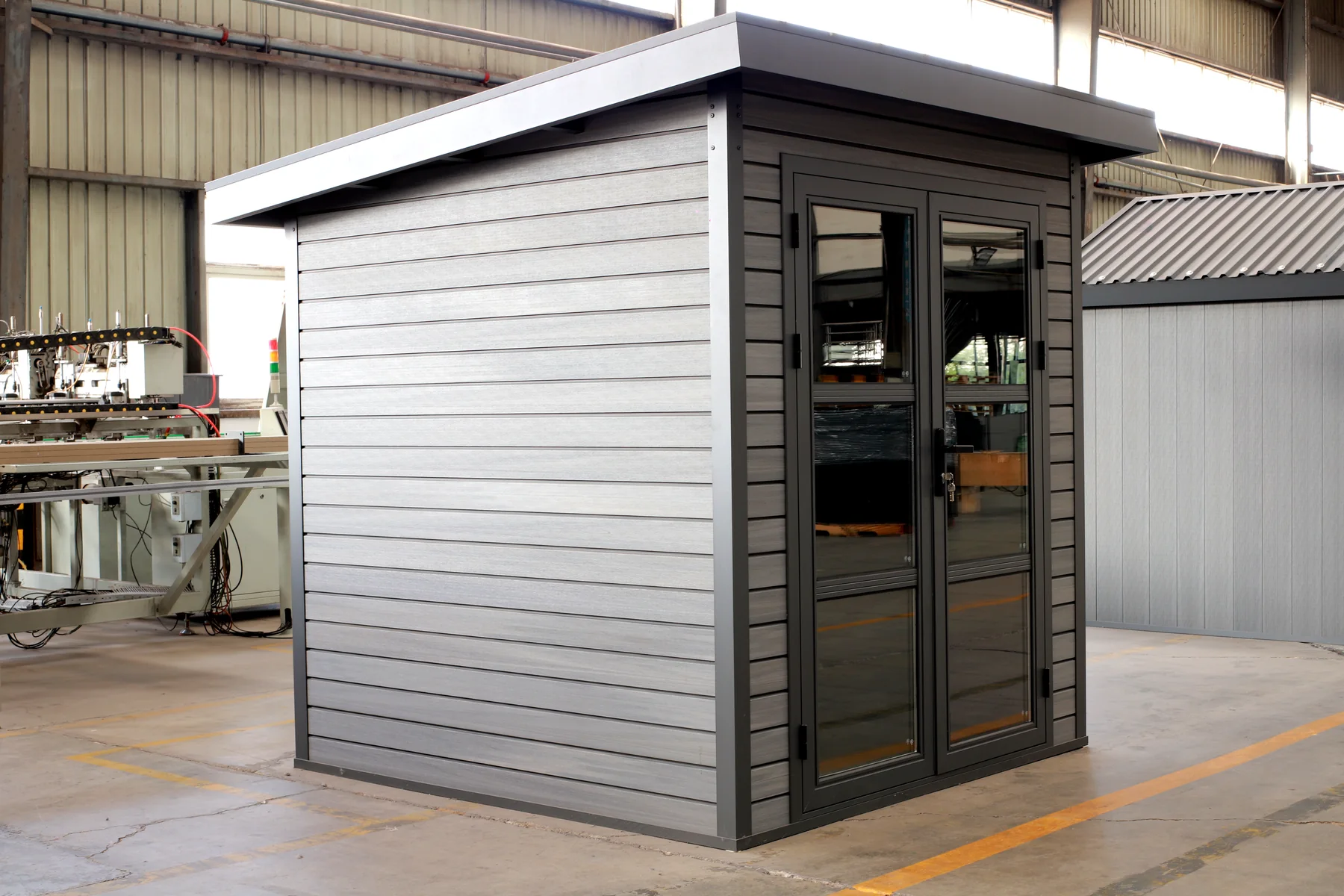 Contemporary NEXTWOOD WPC garden shed in grey finish
